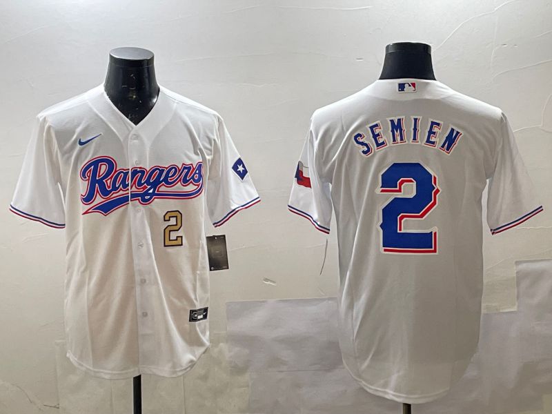 Men Texas Rangers #2 Semien White Game 2025 Nike MLB Jersey style 2->kansas city chiefs->NFL Jersey